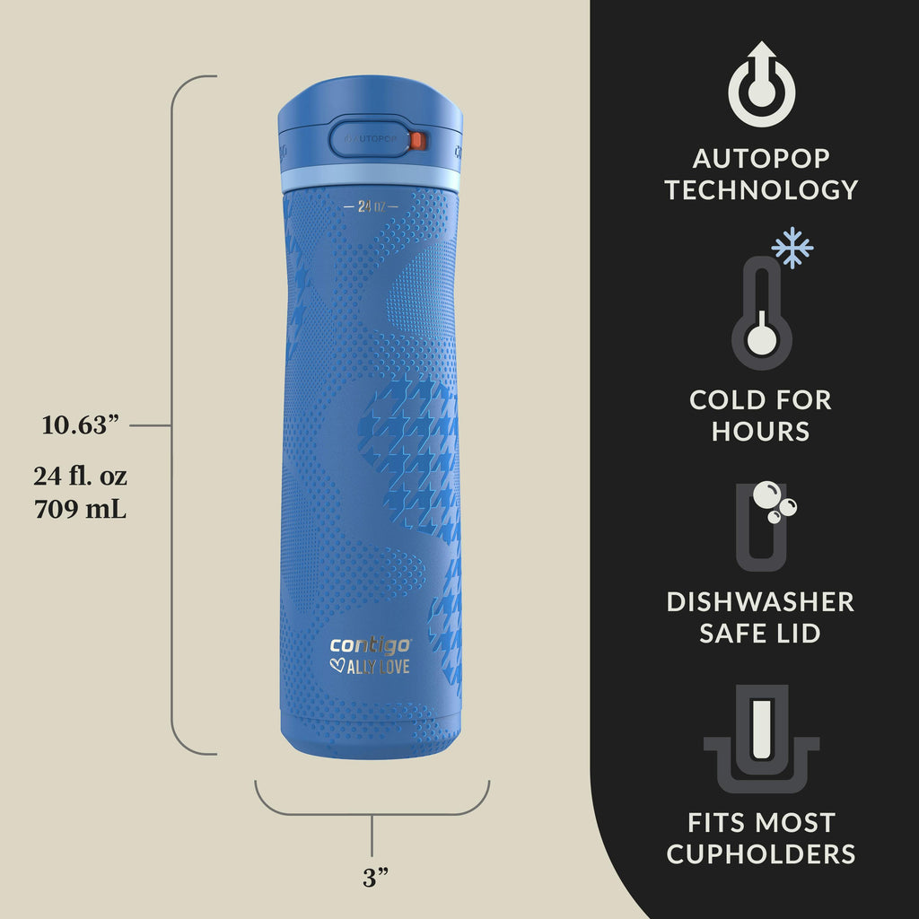 Contigo® x Ally Love Jackson Chill 2.0 Stainless Steel Water Bottle with AUTOPOP® Lid, 24oz